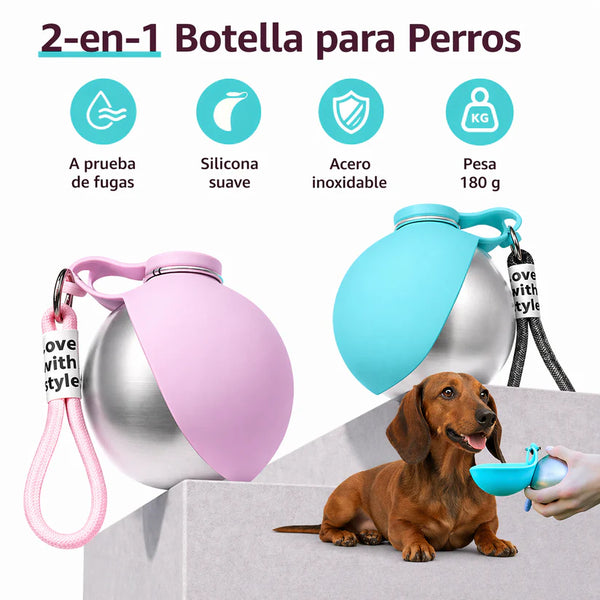Botella 2-en-1 con Cuenco Plegable